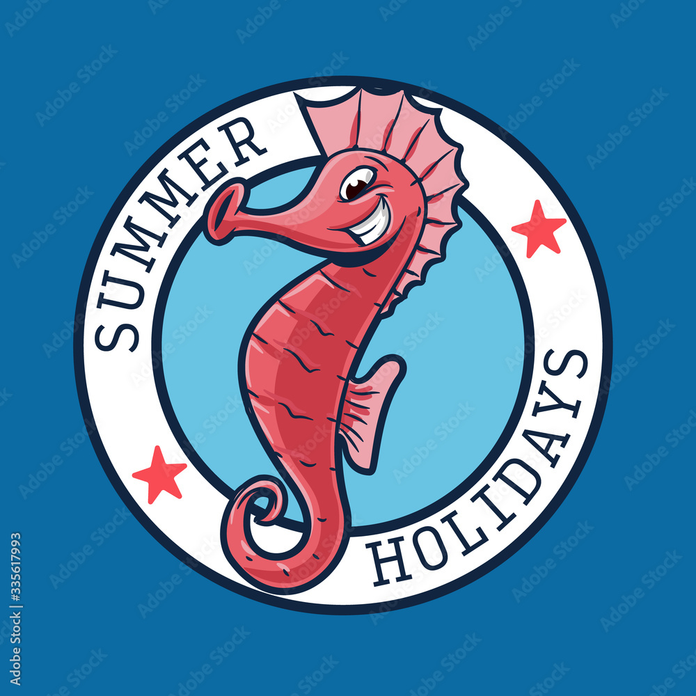 Obraz premium Seahorse cartoon summer