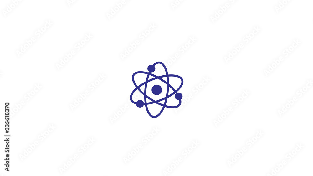 Amazing blue dark atom icon,Atom icon on white background Amazing blue dark atom icon,Atom icon on white background