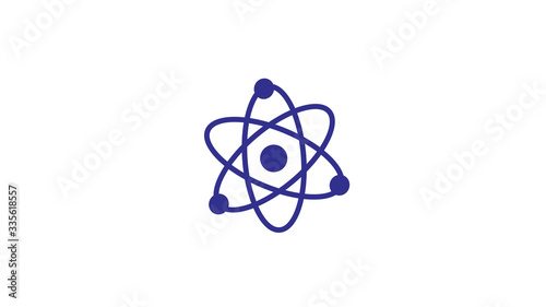 Amazing blue dark atom icon,Atom icon on white background