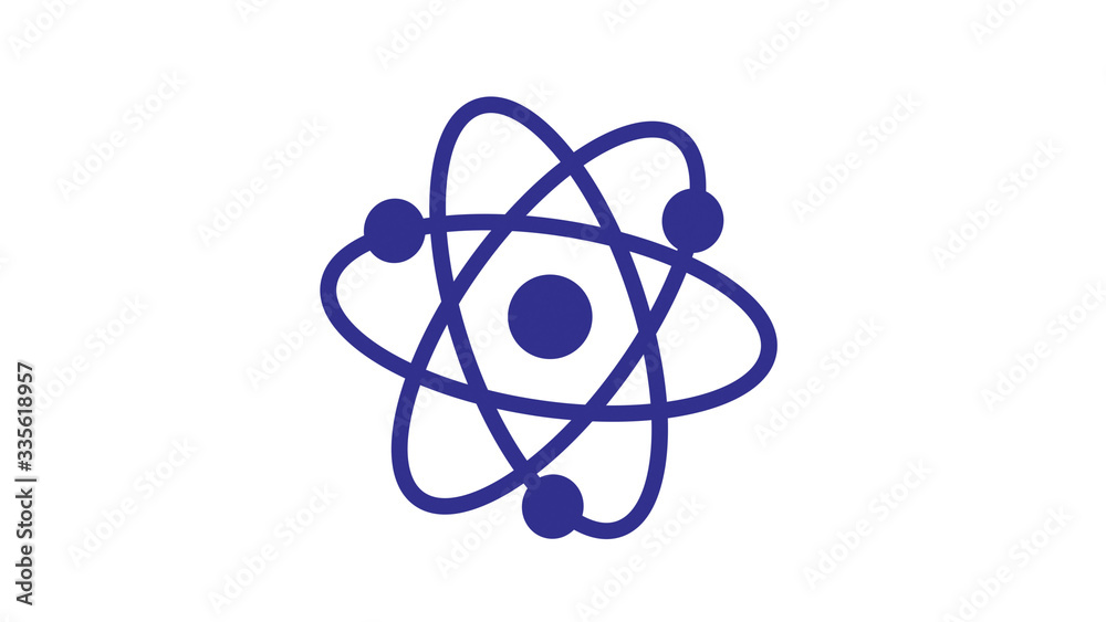 Amazing blue dark atom icon,Atom icon on white background