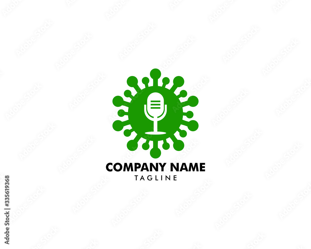 Covid-19 Corona Virus Podcast Logo Template Design Covid-19 Corona Virus Podcast Logo Template Design