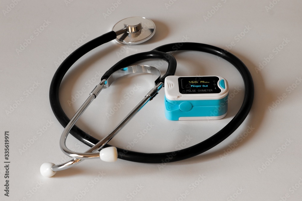 stethoscope and pulse meter stethoscope and pulse meter