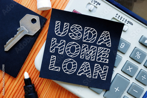 Business photo shows hand written text usda home loan photo