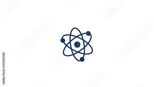 New blue dark atom icon on white background,Atom icon,Science icon © MSH