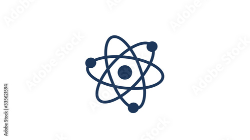 New blue dark atom icon on white background,Atom icon,Science icon