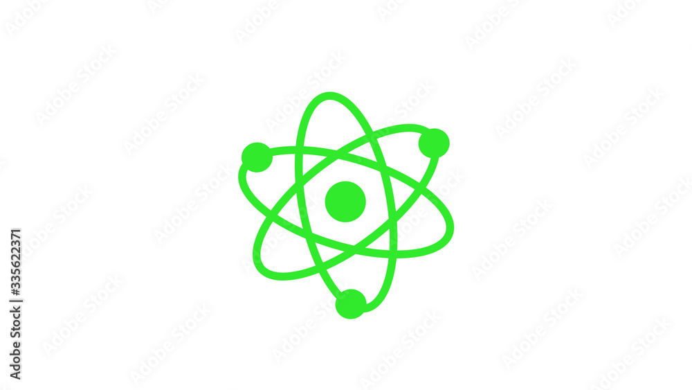 Green light atom icon,New atom icon,science icon Green light atom icon,New atom icon,science icon