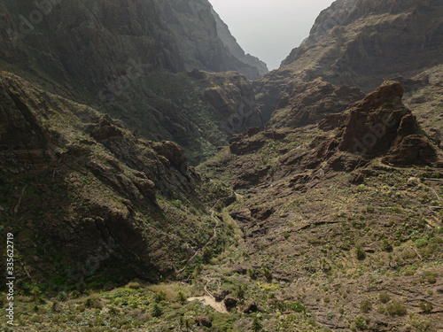 Hiking in Gorge Masca Mountains in Tenerife, Canary Island, spain