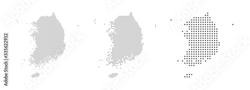 Abstract South Korea Map with dot Pixel Spot Modern Concept Design Isolated on White background Vector illustration.