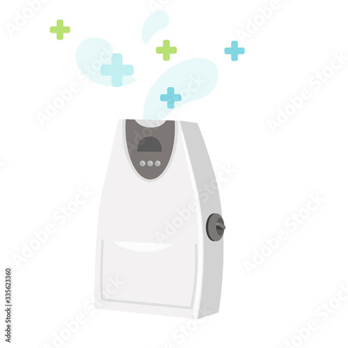ozonator - purifying device ozonation of air and water in house. humidifier, diffuser. protects against coronovirus, viruses and microbes.