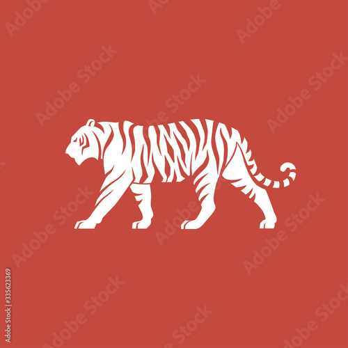 tiger side wiew logo sign silhouette emblem vector