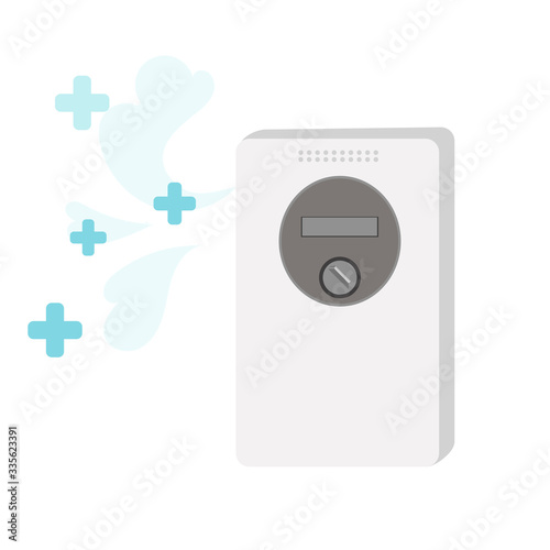 ozonator - purifying device ozonation of air and water in house. humidifier, diffuser. protects against coronovirus, viruses and microbes.