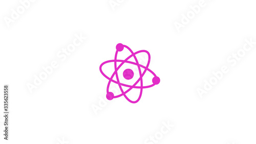 New pink atom icon on white background,atom icon,atom