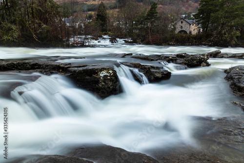 Stunning natural waterfall in Killin, Highlands, Scotland
