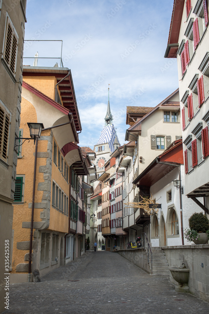 Side street in village of Zuc, Switzerland