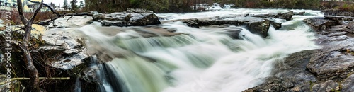Stunning natural waterfall in Killin, Highlands, Scotland photo