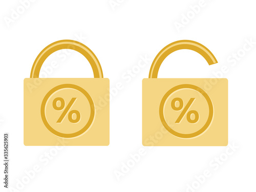 Fotografia fixed and floating rate icon monetary financial symbol percentage value locked p