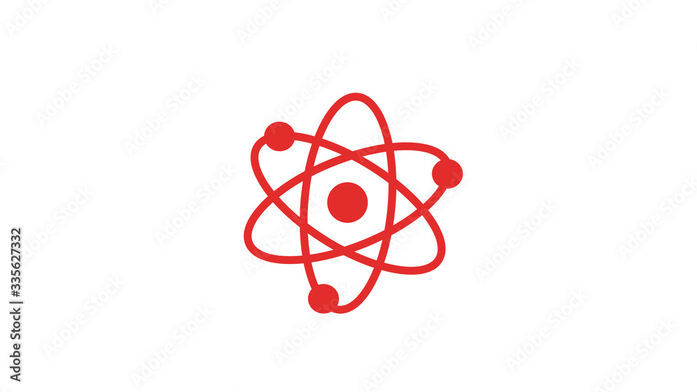 Amazing red atom icon on white background,Best atom icon Amazing red atom icon on white background,Best atom icon