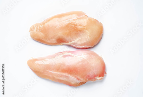 raw chicken breast on a white background, isolate
