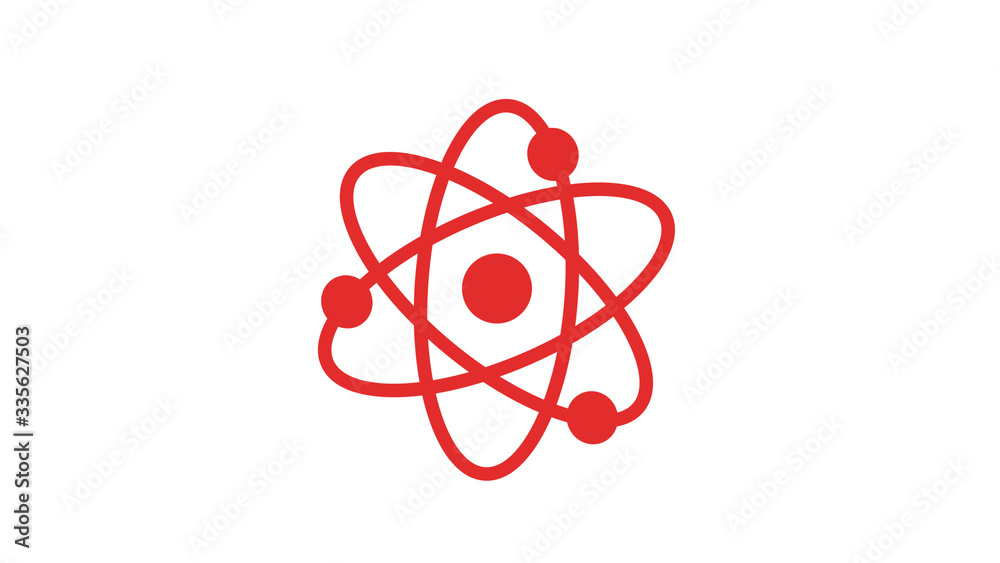 Amazing red atom icon on white background,Best atom icon Amazing red atom icon on white background,Best atom icon