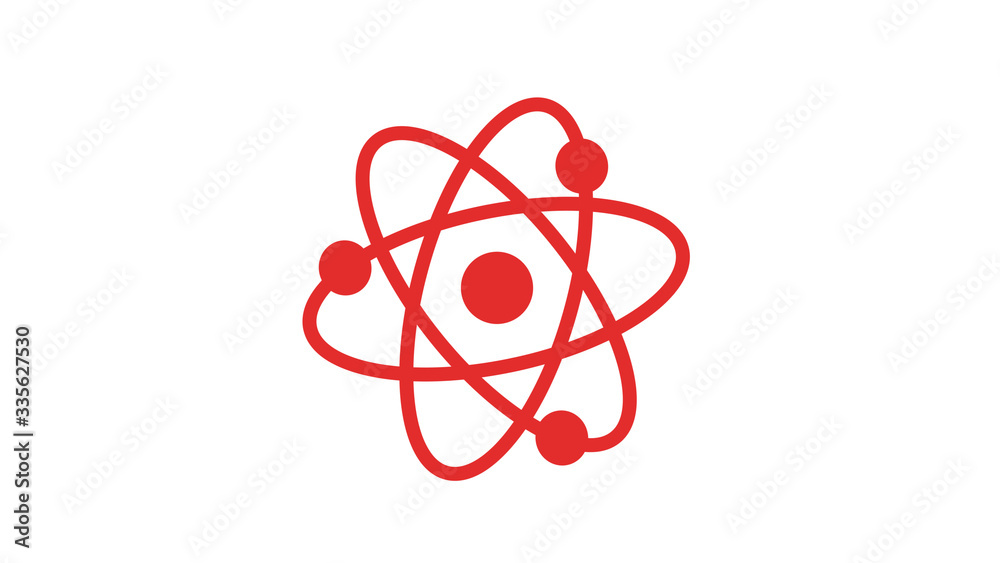 Amazing red atom icon on white background,Best atom icon Amazing red atom icon on white background,Best atom icon
