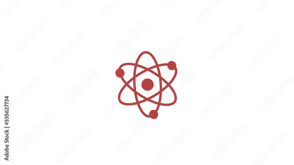Red dark atom icon on white background,New atom icon Red dark atom icon on white background,New atom icon