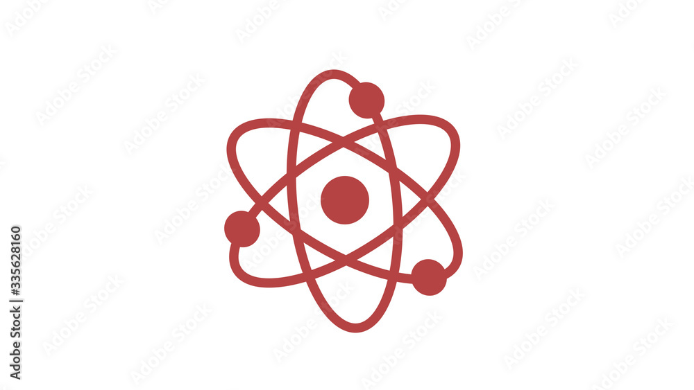 Red dark atom icon on white background,New atom icon Red dark atom icon on white background,New atom icon
