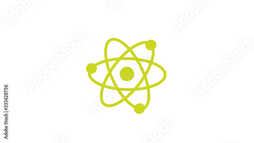 Yellow color atom icon,New atom icon on white background