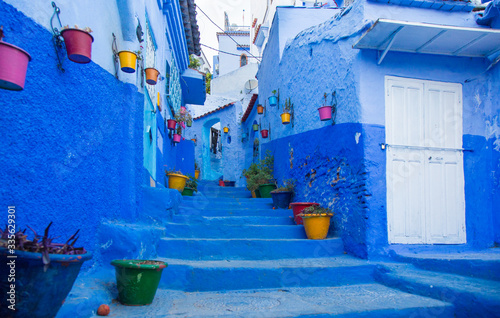 Blue streets in Chefchaouen, Morocco. © Andrs