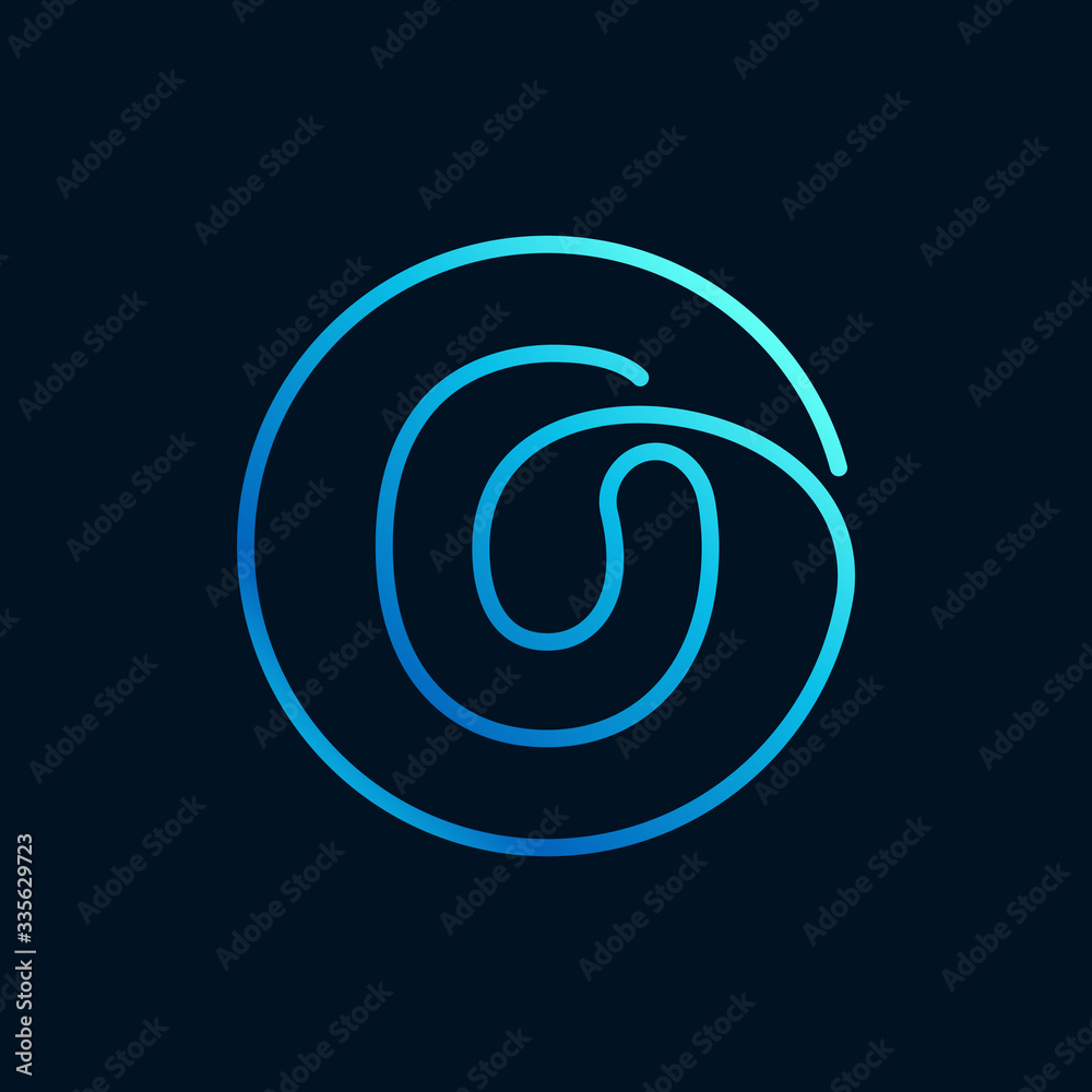 O letter logo in a circle. Impossible line style. O letter logo in a circle. Impossible line style.
