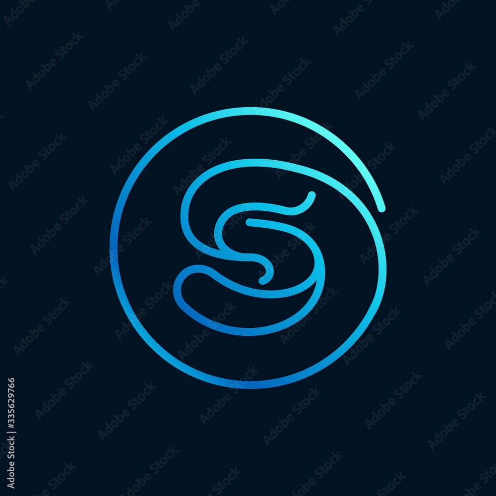 S letter logo in a circle. Impossible line style. S letter logo in a circle. Impossible line style.