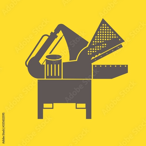 Alligator shear, also known as lever shear. Tool for cutting metal and preparing metal scrap for recycling.