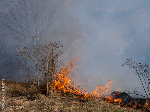 Fire in the mountains and field © HAOS
