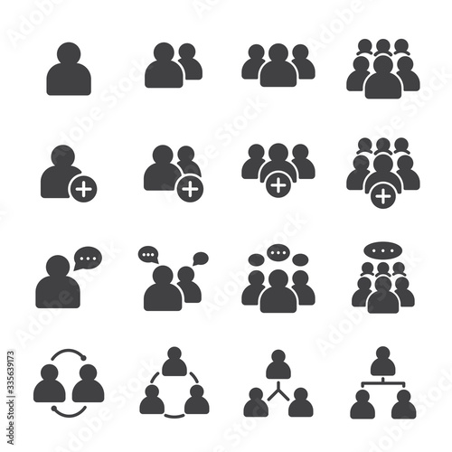 Simple Set of Business People Related Vector solid Icons. Contains such Icons as Meeting, Business Communication, Teamwork, connection, speaking and more
