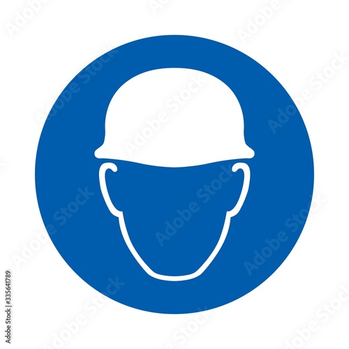 Safety helmet must be worn sign. M014. Standard ISO 7010