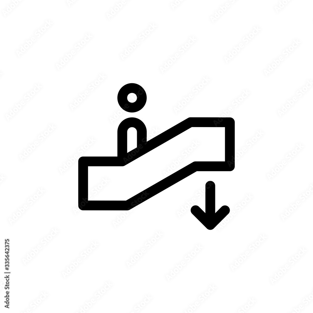 Escalator Down Public Sign Outline Icon Vector Illustration
Escalator Down Public Sign Outline Icon Vector Illustration