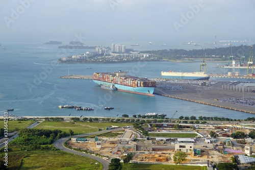 Photography morning mood in singapores harbor