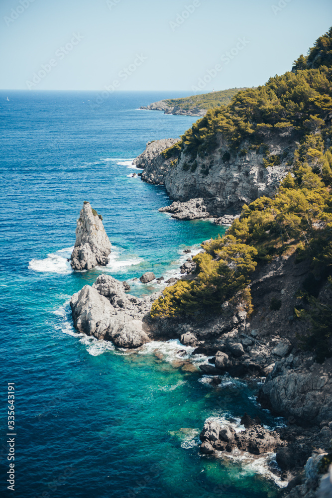 Beautiful rocky coastline with crystal water, Mallorca, Spain