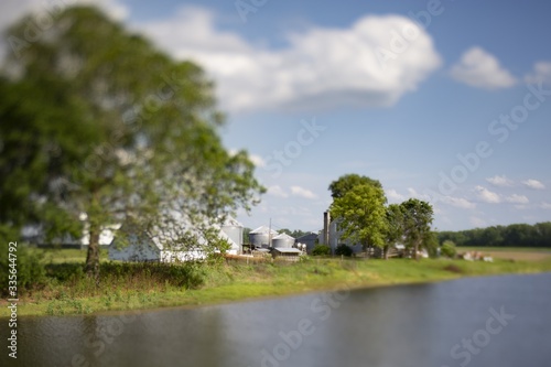 Gloomy farmland in Missouri at the flood of 2019 photo