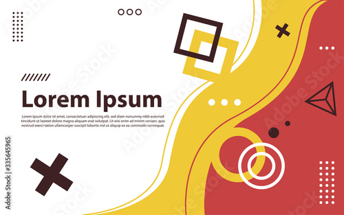 Modern memphis background with elements.
