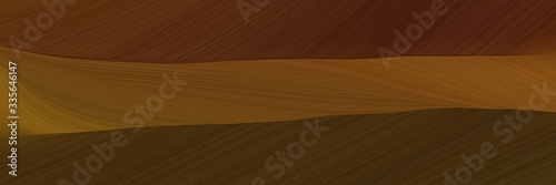 elegant abstract curved lines artistic designed horizontal banner with chocolate  brown and very dark green colors. elegant curved lines with fluid flowing waves and curves