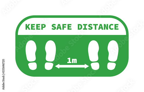 Keep distance sign. Please keep your distance. Coronovirus epidemic protective equipment. Preventive measures. Steps to protect yourself. Keep the 1 meter distance. Vector illustration.