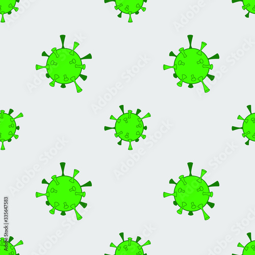Seamless pattern with the image of virus molecules