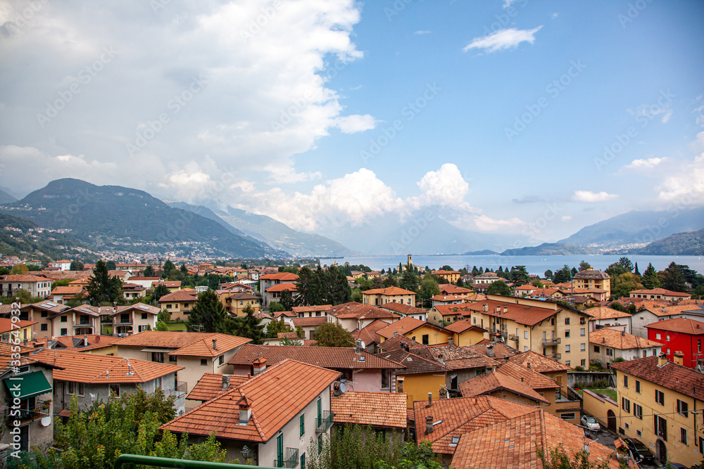Gravedona, Italy, 10-02-2016 Gravedona, Italy, 10-02-2016 view over the City to the Lake Como