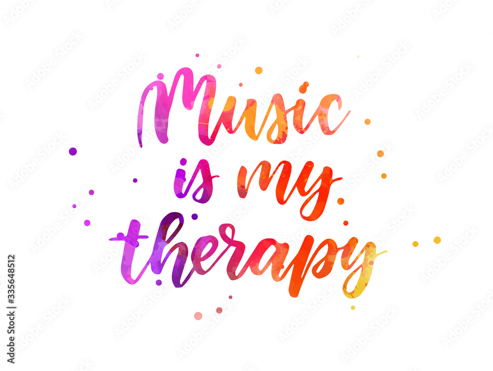 Music is my therapy lettering