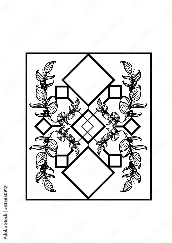 Fototapeta premium Floral Pattern No2 Black
