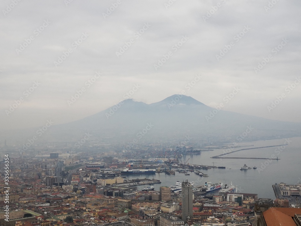 view of Mount Vesuvius in Naples