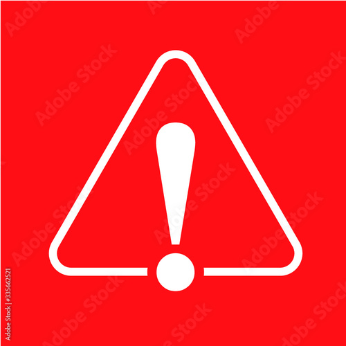 Danger warning attention or exclamation sign in a speech bubble vector - The attention icon. Danger symbol. Flat Vector illustration. Vector attention sign with exclamation mark icon. Risk sign vector