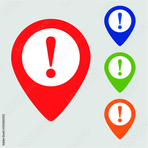 Danger warning attention or exclamation sign in a speech bubble vector - The attention icon. Danger symbol. Flat Vector illustration. Vector attention sign with exclamation mark icon. Risk sign vector