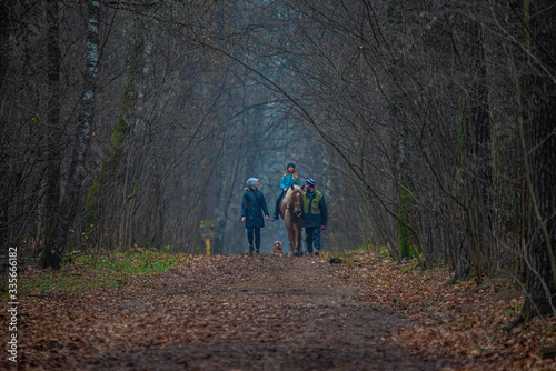 family walking in the woods © Илья Кунин