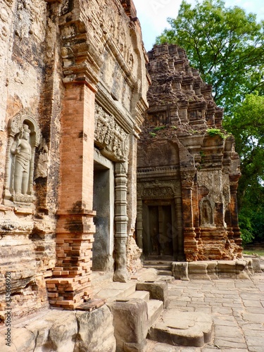 Ruins of Angkor, temple of Banteay Srei, stone pyramid, Angkor Wat, Cambodia